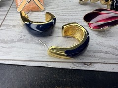 Vintage 1980s 1990’s Enamel Pierced Earrings Lot Of 16 Unmarked