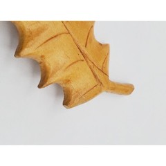 wood leaf brooch pin 3 1/8″