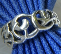 Open Scroll work vine estate 0.925 Sterling Silver band Ring size 7.75