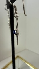 Vintage Sterling Silver SOMA Moon & Star Mismatch Earrings Lapis Celestial 925