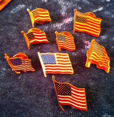 Vtg Americana Red White & Blue Jewelry Lot Necklace Flag Pins Earrings