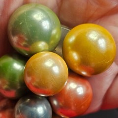 Vintage Cluster Grapes Clip-On Fur Clip Multicolor Big Faux Pearls Fruit Jewelry