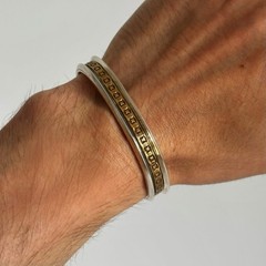 Vintage Artisan Sterling Silver and Brass Cuff Bracelet