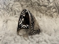 Israel .925 Sterling Silver Hammered Open Filigree 7 Grams Ring Size 8.5