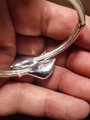 Vintage SIGNED AVON SH Silver tone metal Faux Pearl Bracelet Earrings
