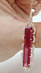 Vintage Style Gold Set 585RG cubic Zirconia (imitation Ruby Diamond) ring Sz10