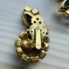 VTG Statement Brooch Earrings Match Set Navette Spiral Juliana Weiss MCM Gold