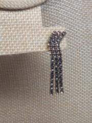 Vintage Pink Rhinestone Dangle Earrings Waterfall Fringe 1950s 1970s Costume