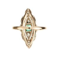 GIA Certified .34 Carat Emerald Diamond Two-Tone 14k Gold Ring