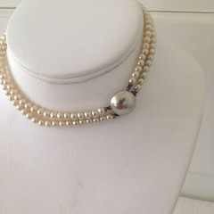 Vtg Richelieu Champagne Colored Double Strand Faux Pear Choker – 12.5 in Youth