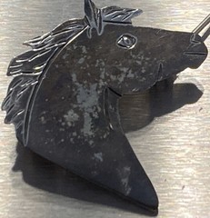 Navajo Vintage Horse Pin Brooch 925 C Clamp 4.6g LC Lee Charley