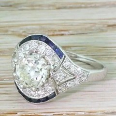 5.20Ct Art Deco Vintage Style Lab Created Diamond Wedding 14K White Gold FN Ring
