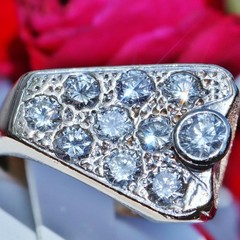 14k yellow gold ring 2.50ct diamond sz 10.5 vintage handmade 10.25gr N3070G