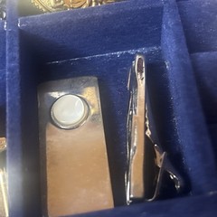 Men’s Powell Jewelry Box / Lot 30 Pc Rings Bracelets Necklaces Tie Clips Cuffs