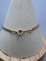 Vintage Korea Gold Tone Textured Flat S Link Chain Necklace & Bracelet Set
