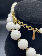 Vintage Monet’ Graduated Faux Pearls With Gold Tone Accents 12” With Logo Tag