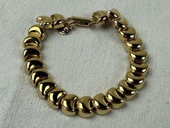 Pilar Crespi Vintage Gold tone Contemporary Style half-moon Chunky Link Bracelet