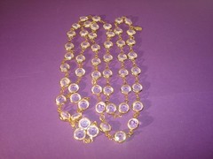 SWAROVSKI SWAN SET/LOT CLEAR CRYSTAL BEZEL NECKLACE 36″&EARRINGS,CLUSTER,DANGLE
