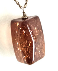 Vtg Rutilated Quartz Pendant – 1/20 12K Gold-filled 18″ Chain