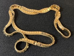 Vintage Monet Gold Toned Square Flat Chain Link Necklace 28 in