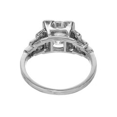 Vintage Ideal 2.07ct Old European Diamond Platinum Art Deco Single Cut Ring