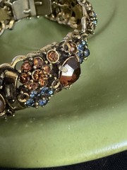 Hollycraft rhinestone bracelet Clamper Bangle Hinged 1950s Unique
