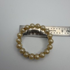 Vintage Marvella Circle Faux Pearl Infinity Brooch