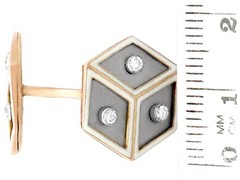 Antique French 0.24 Ct Diamond Platinum Set 14k Rose Gold Cufflinks