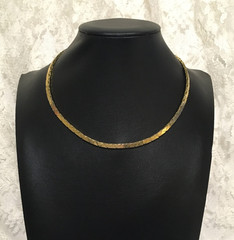 Vintage Monet Chain Necklace Gold tone High Collar Style Minimalist Statement