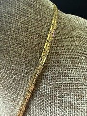 Vintage Flat Gold Tone Necklace Long 24” Minimalist Classic Capsule Career