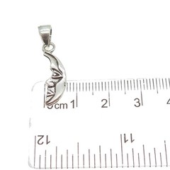 925 Sterling Silver Vintage Man in the Moon Crescent Oxidized Charm Pendant