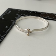 Tiffany & Co. Sterling Silver & 18K Gold Vintage Two Tone Hook Eye Bracelet 6.5″