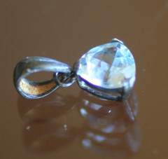 925 Sterling Silver Blue Topaz Pendant Light Sky Blue Faceted Gemstone