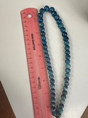 Vintage Blue Kyanite Beaded Necklace With Gold-Tone Spring Clasp