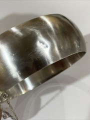 VINTAGE STERLING Silver ETCHED HINGED BANGLE Check Last Pictures