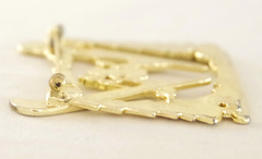 Cool! 2.25″ VTG c1980’s DOWNHILL SNOW SKIER/ SKI JUMPER 2-TONE GOLD BROOCH PIN