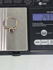 Vintage Color Changing Purple Sapphire 10K Yellow Solid Gold Ring Sz 6.25
