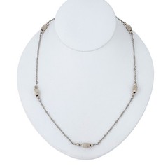 Vintage Italian Sterling Silver 925 Ribbed Bead Chain Necklace | 20”