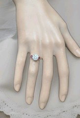14K Yellow Gold Engagement Three Stone Ring 1.64CT.Natural Round Cut Diamond