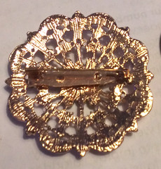 Vintage C-Clamp Beautiful Gold Toned With Rhinestones Brooch