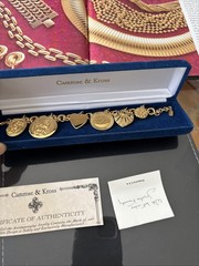 Vintage Camrose Kross JBK Gold Charm Bracelet COA 7″ NEW