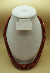 Red Jasper Disc Necklace with FAS Sterling Silver 925 Lobster Clasp 22-24″