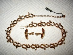 Rare Crown TRIFARI Alfred Philippe PAT PEND Choker Necklace & Earring Set UNUSED