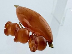 Vintage Russian Amber Factory Lily Of The Valley Amber Pin Brooch DAMAGED