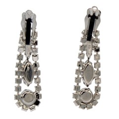 Vintage Juliana Smoky Gray & AB Dangle Rhinestone Earrings IIJJ #9212