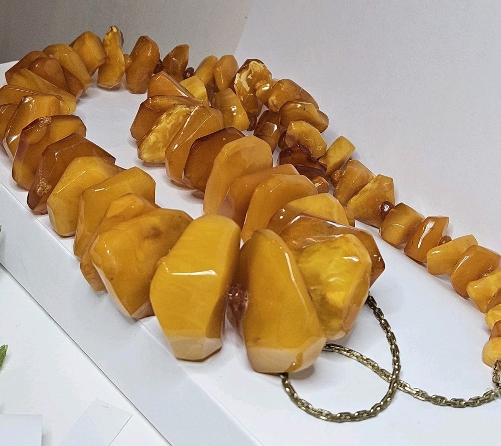 Massive Baltic Amber Bead Necklace 212.62 Grams 38″