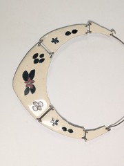 Vintage Enamel Over Copper Necklace 17.5″ Collar Artisan 60s 70s Hippie Boho