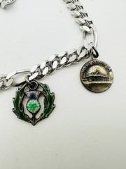 Vintage Monet Link Chain 835 935 Sterling Silver Travel Charm Necklace 28”