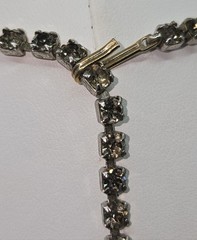 VTG Juliana D&E Black Hematite Navette Rhinestone Necklace Book Piece Statement