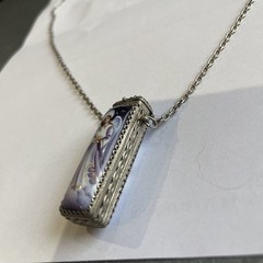 Vintage Russian Rostov Hand Painted Enamel Finift Fragrance/Trinket Pendant